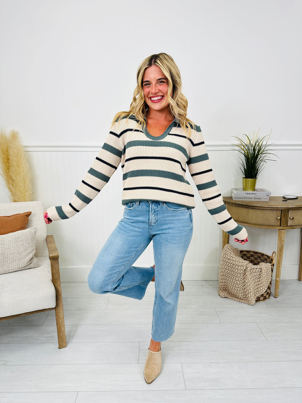 Time To Unwind Cropped Slim Fit Wide Leg Jeans