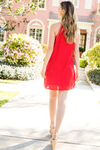 Short Halter Embroidered Dress