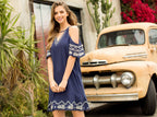 Short Embroidered Cold Shoulder Dress