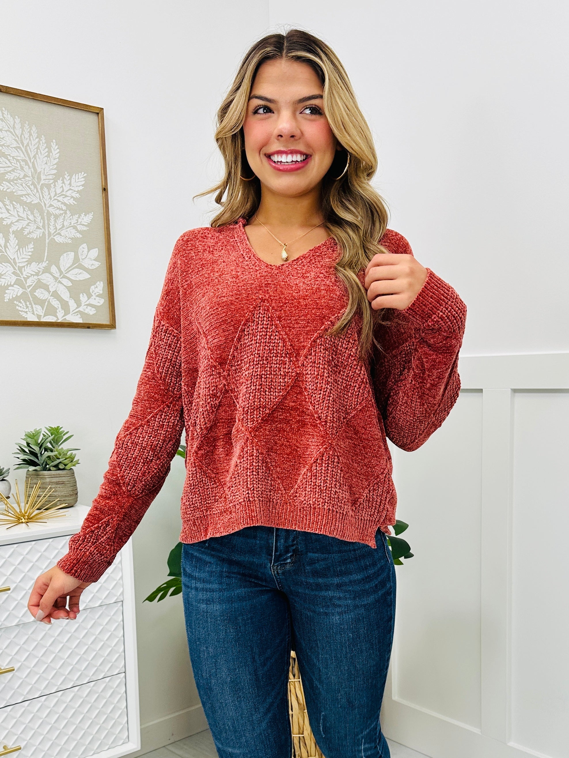 Crimson Comfort Sweater