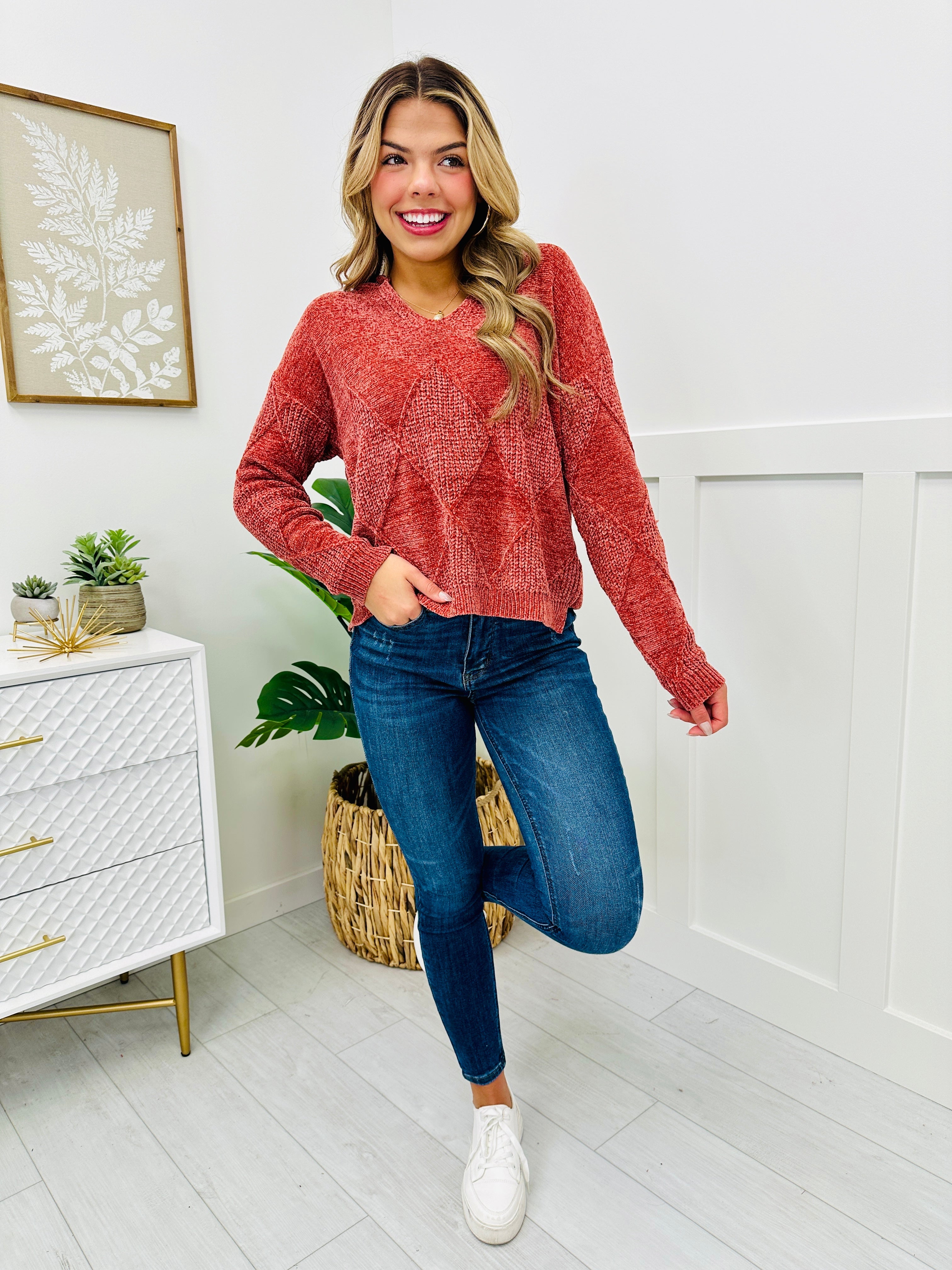 Crimson Comfort Sweater