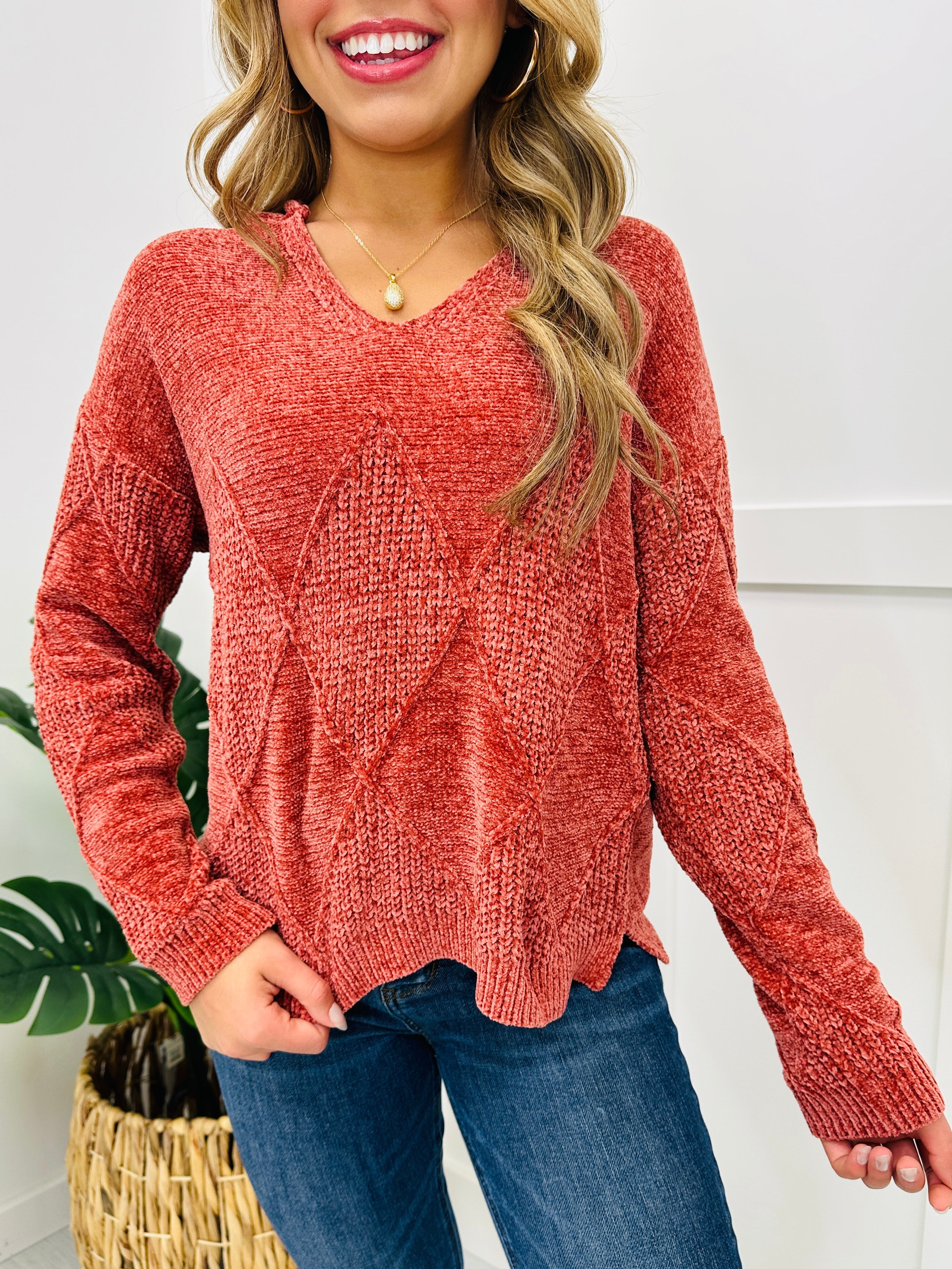 Crimson Comfort Sweater