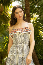 Printed Tiered Midi Dress