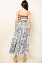Printed Tiered Midi Dress