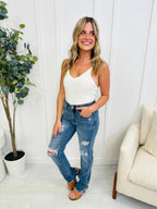 Judy Blue REG/CURVY Get Something Straight Mid Rise Jeans