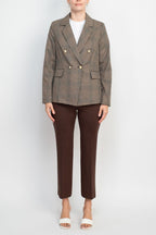 Nanette Lepore  Formal Houndstooth Jacket Mid Waist Straight Pant Suit