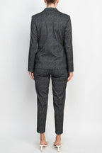 Nanette Lepore Formal Lurex Jacket Mid Waist Pant Suit
